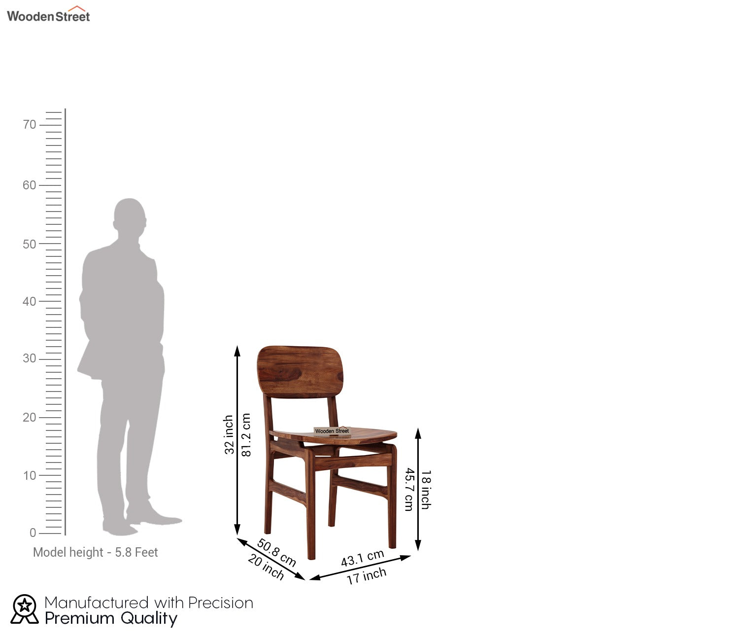 Majestic Sheesham Wood Dining Chair (Honey Finish)