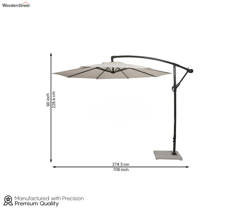 Waterproof Side Pole Garden Umbrella with Stand (White)