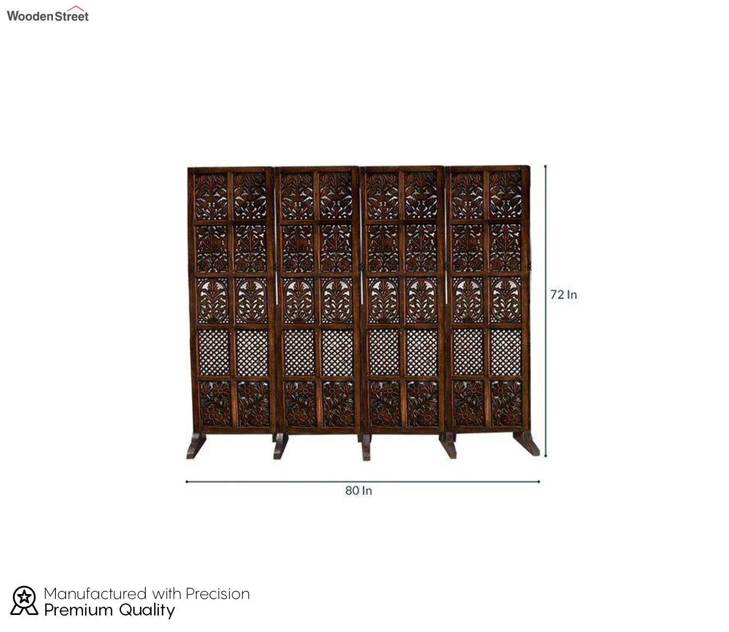 Ilana 4 Panel Carved Wooden Partition
