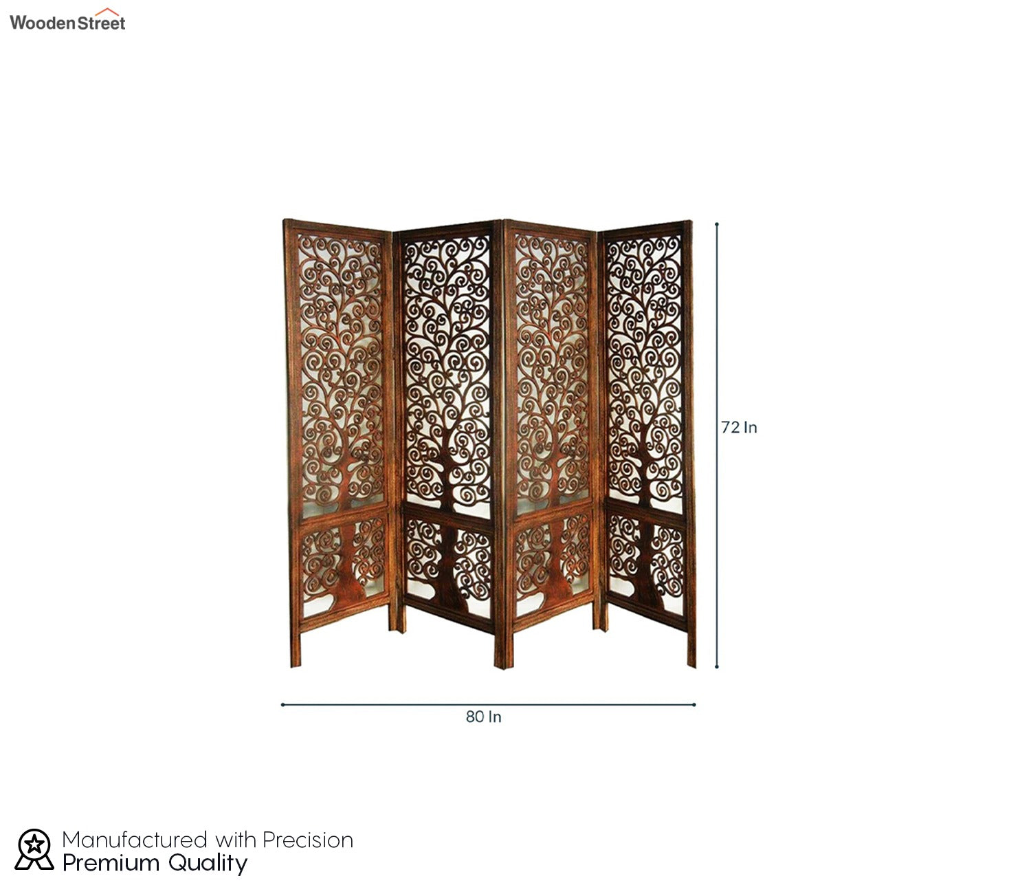 Elon 4 Panel Carved Wooden Partition