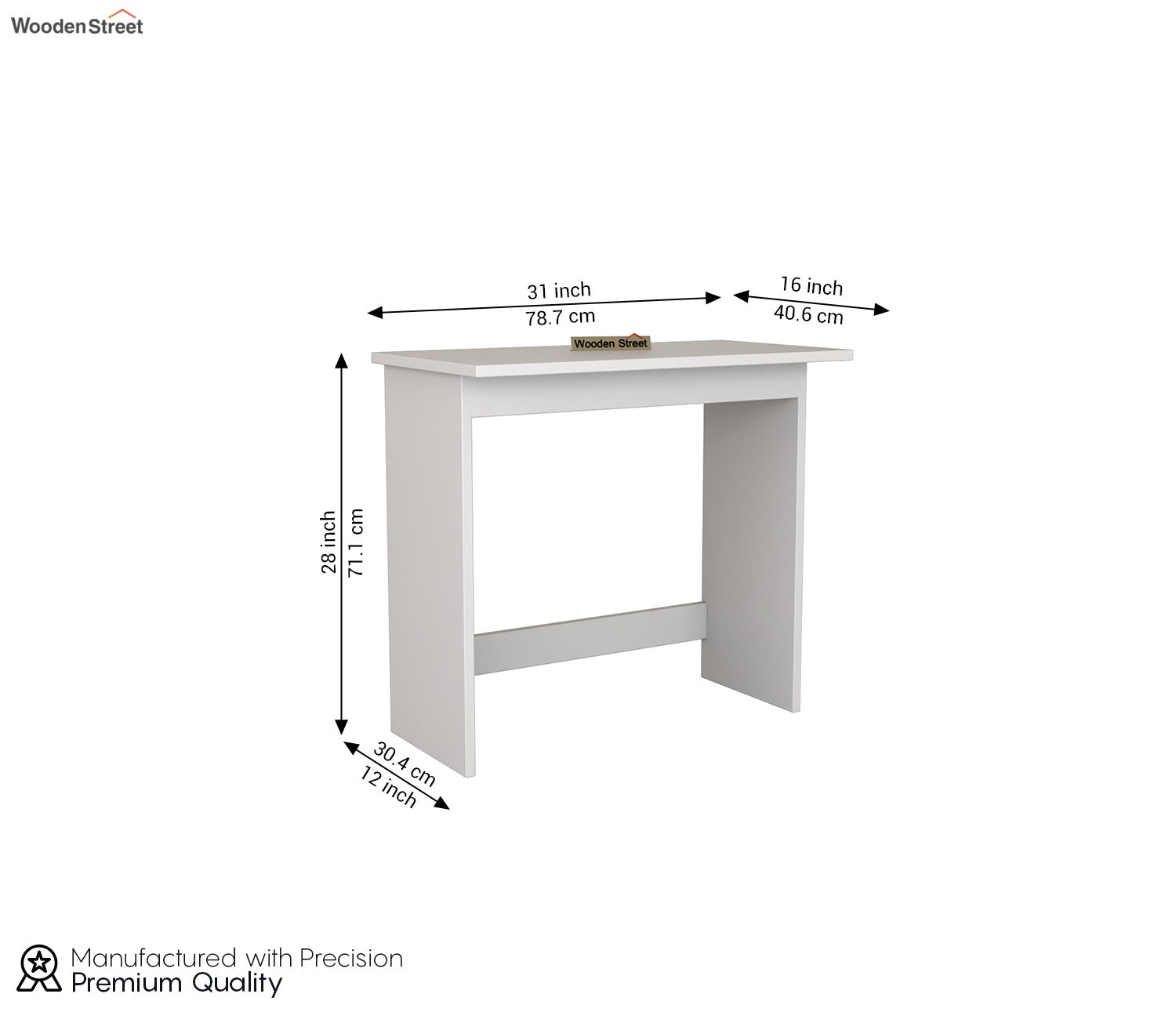 Armada Study Table (Frosty White Finish)