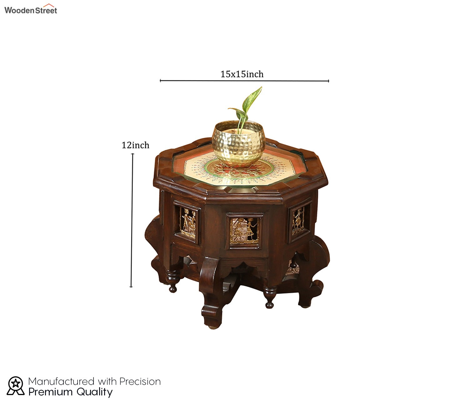 Princess Dark Brown Octagonal Accent Table