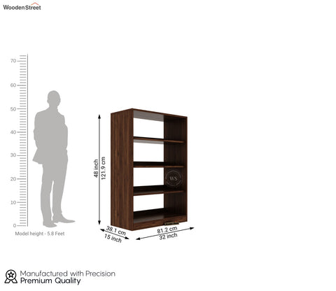 Astra Open Bookshelf (Columbian Walnut Finish)