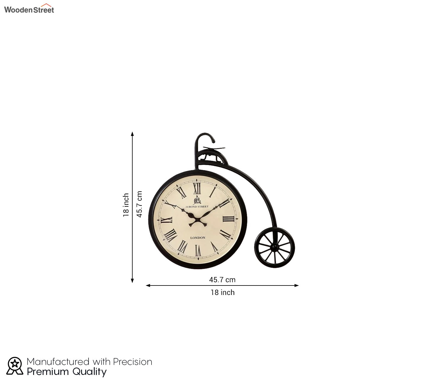 Miller Cycle Shaped Analog Metal Wall Clock