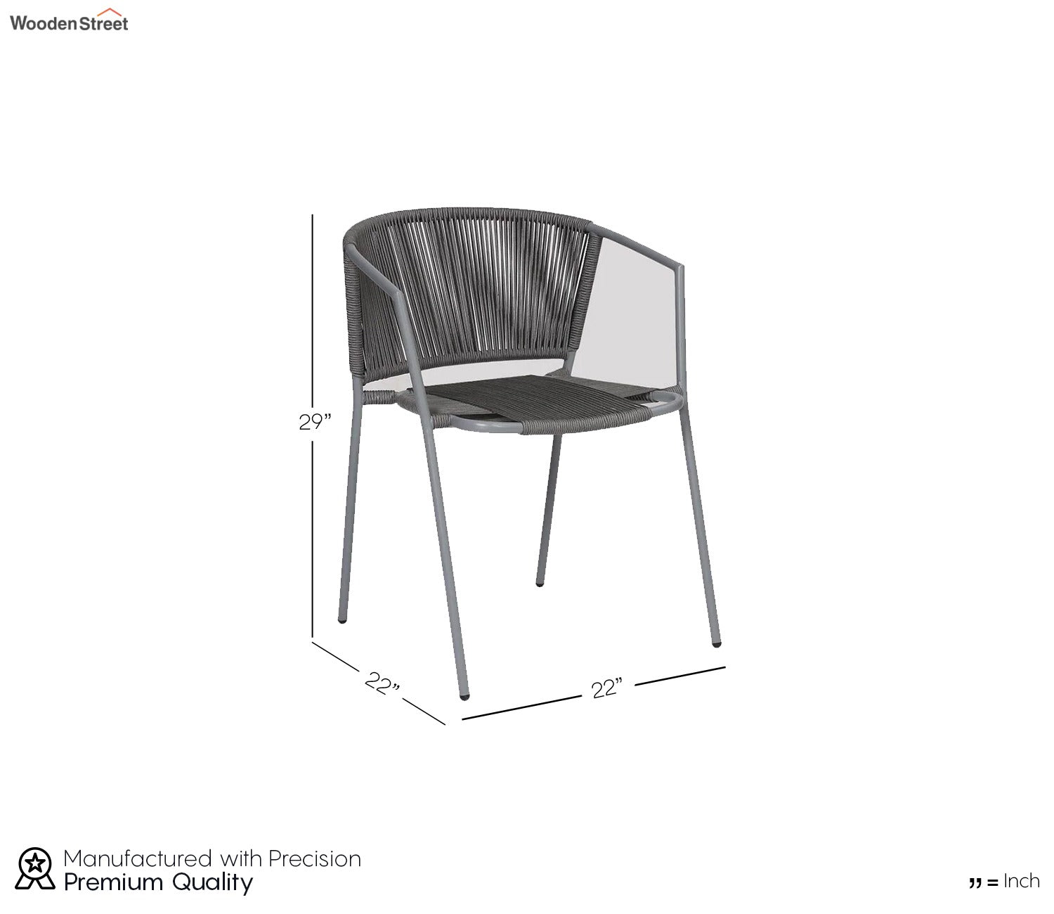 Sair Rope Patio Set (Dark Grey)
