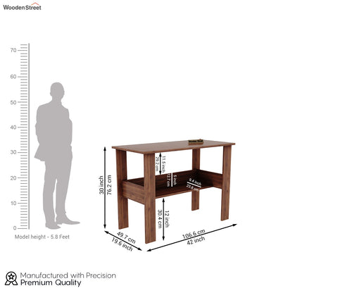 Brook Engineered Wood Study Table (Columbian Walnut Finish)