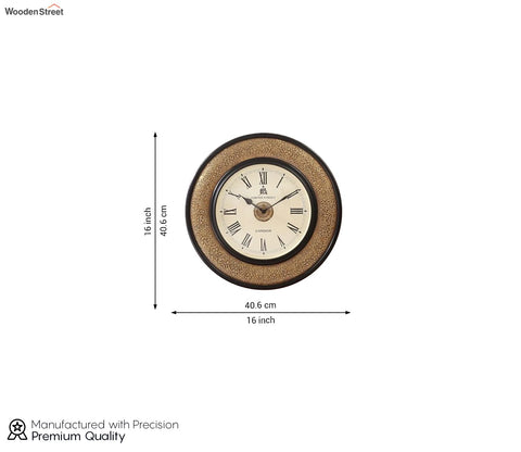Brado Brass Analog Metal Fitted Wooden Wall Clock