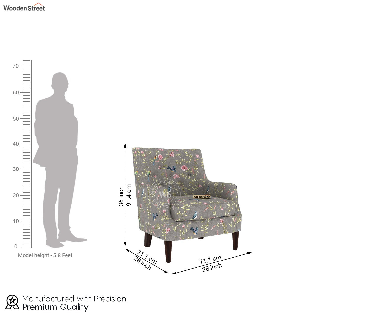 Adoree Lounge Chair (Grey Robins)