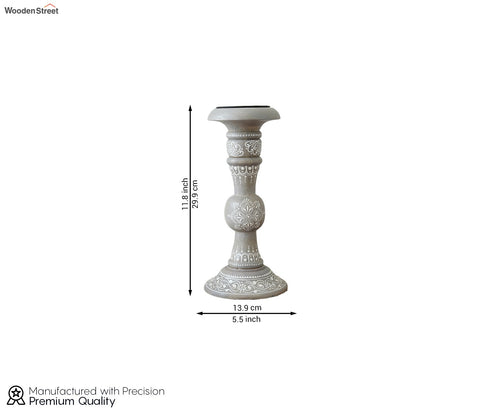 Ira Traditional Designer Hand Painted Wooden Pillar Candle Stand