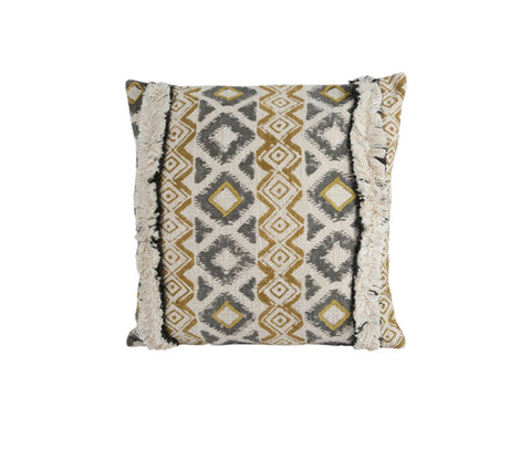 Beige Cotton Designer Cushion Cover Set of 2 (18 x 18 inches)