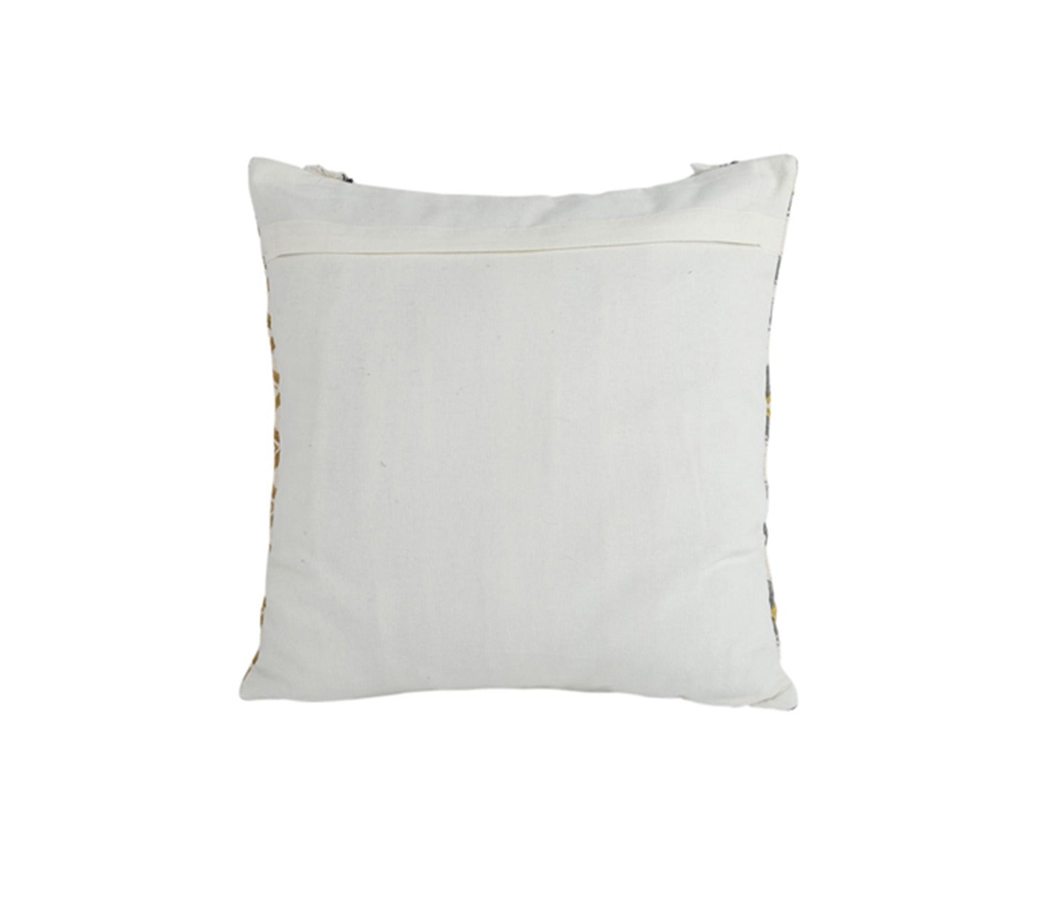 Beige Cotton Designer Cushion Cover Set of 2 (18 x 18 inches)