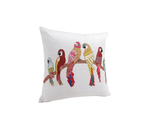 Beaded Sequin Velvet Cushion Covers - Set of 2 (18 x 18 inch, Ivory)