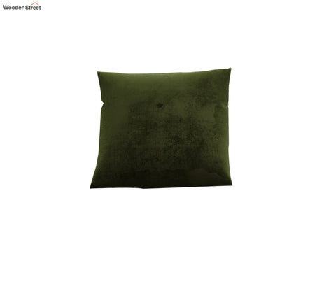 Krista Cushion Cover with Filler - Pack of 1 (16x16 Inch, Dark Olive Green)
