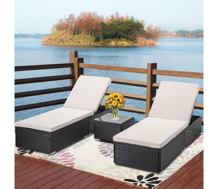 Brown Adjustable Lounge Chair