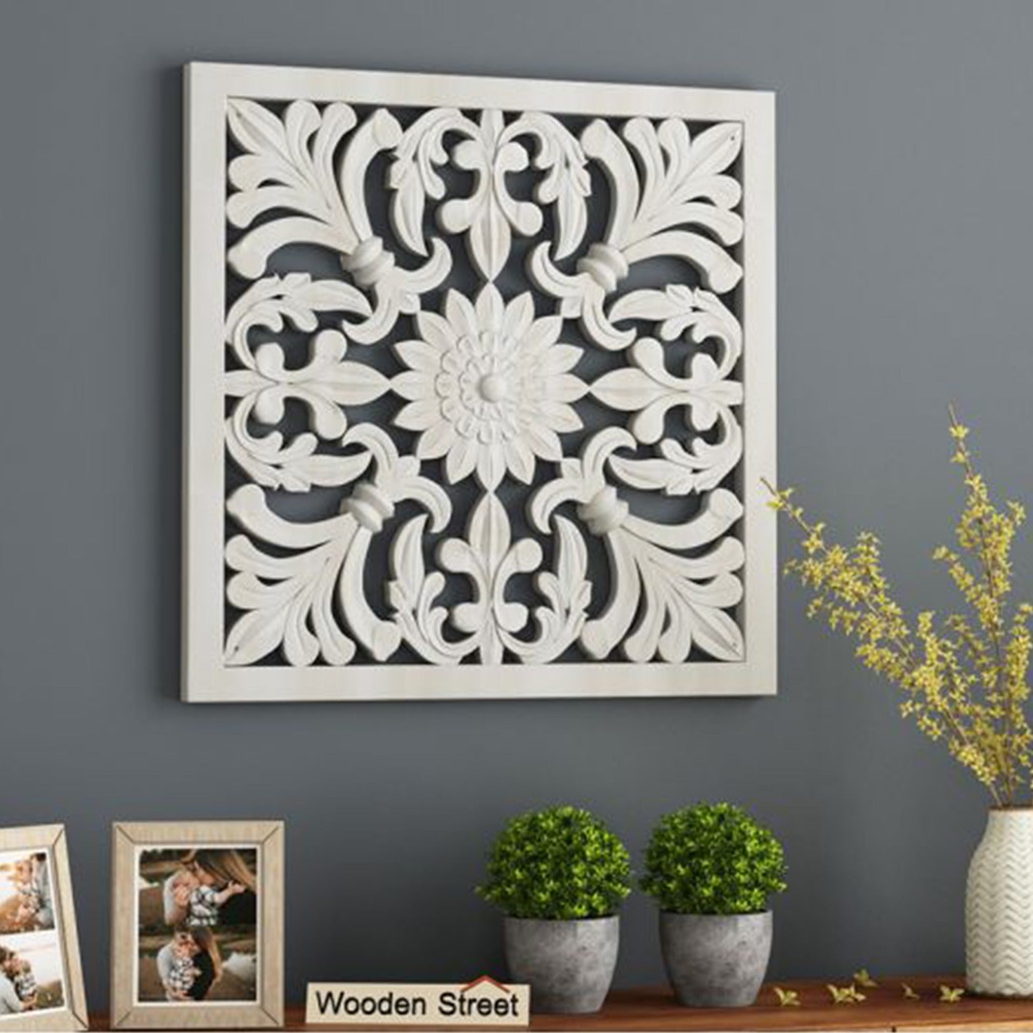 Marie Wall Panel without Glass (White Finish, 24 x 24)