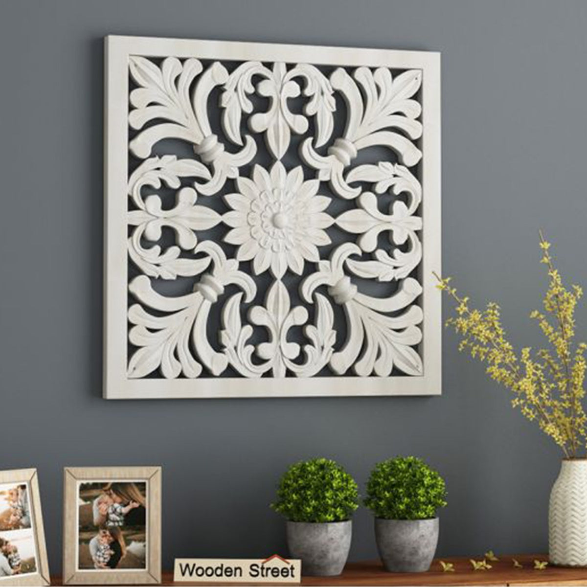 Marie Wall Panel without Glass (White Finish, 24 x 24)