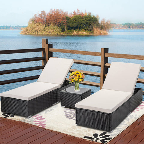 Brown Adjustable Lounge Chair