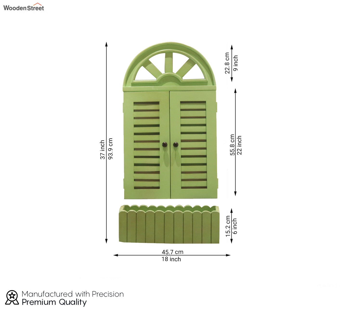 Pinot Wooden Window Frame (Distress Pista Green)