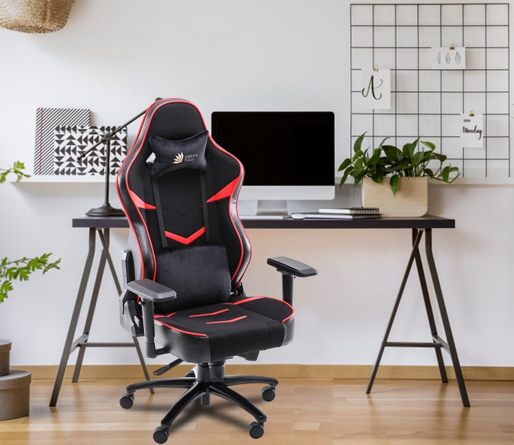 Monster S Deer Mechanism Spandex Fabric And PU Leather Gaming Chair (Red)