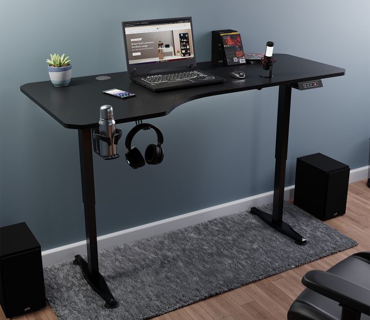 Trigger Multi Purpose Engineered Wood Study Table (Black)