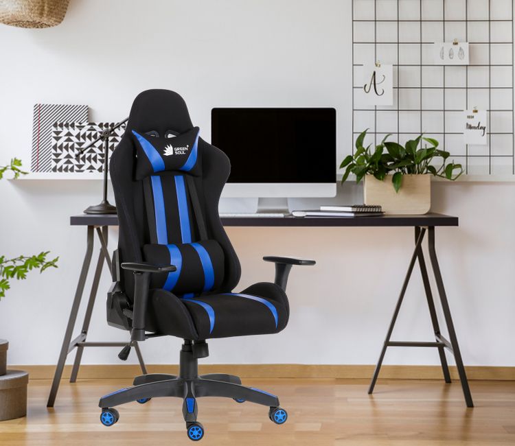 Beast PU Leather Butterfly Mechanism Gaming Chair (Blue)