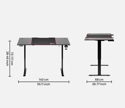 Surface 2.0 Black Multi Purpose Engineered Wood Study Table