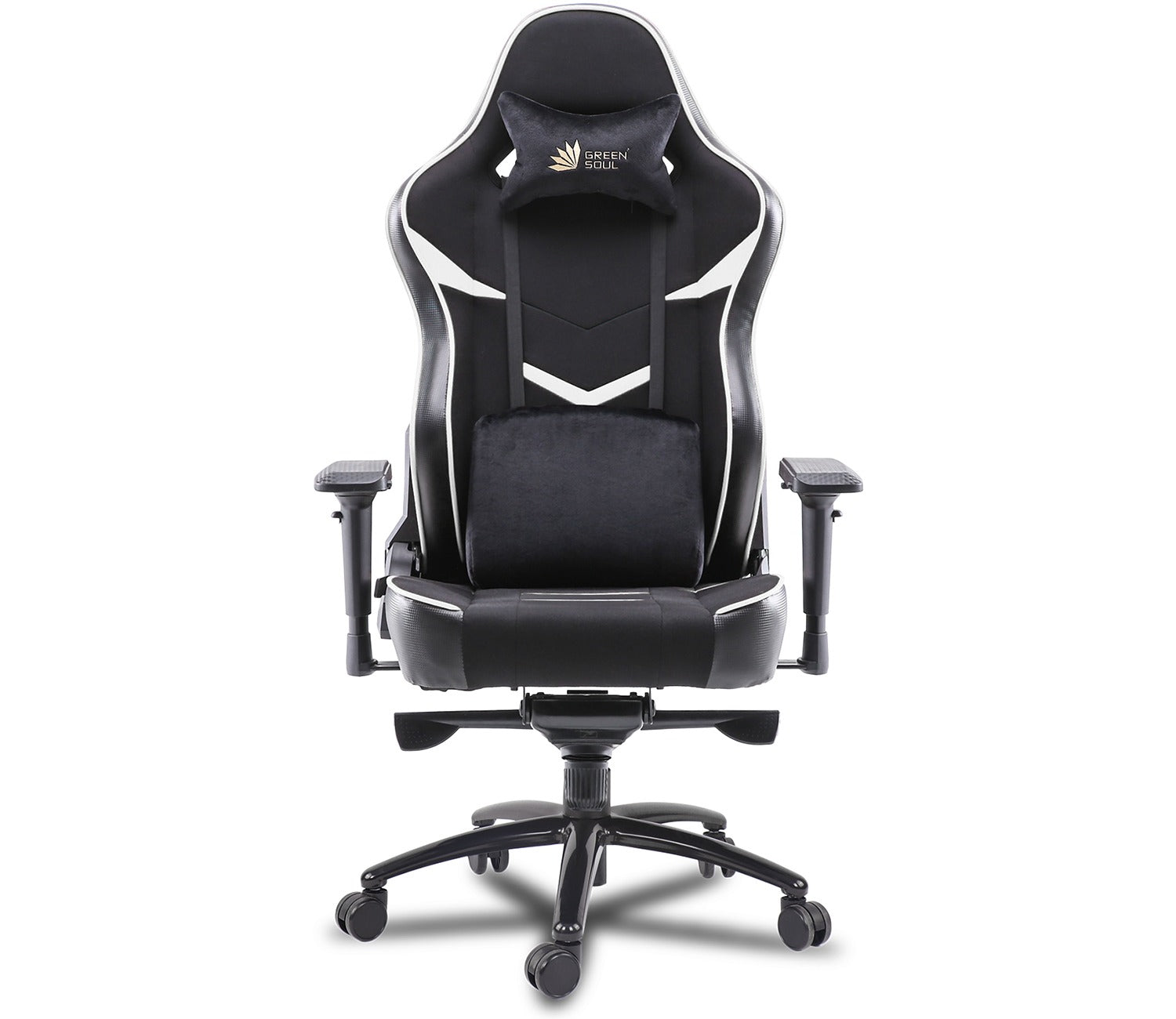 Monster T Spandex Fabric And PU Leather Frog Mechanism Gaming Chair (White)