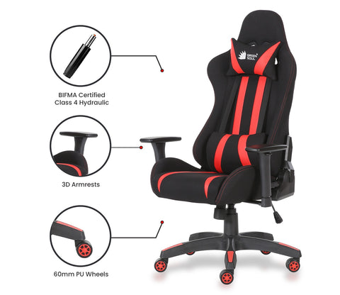 Beast PU Leather Butterfly Mechanism Gaming Chair (Red)