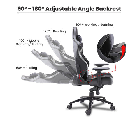 Monster T Spandex Fabric And PU Leather Frog Mechanism Gaming Chair (Grey)