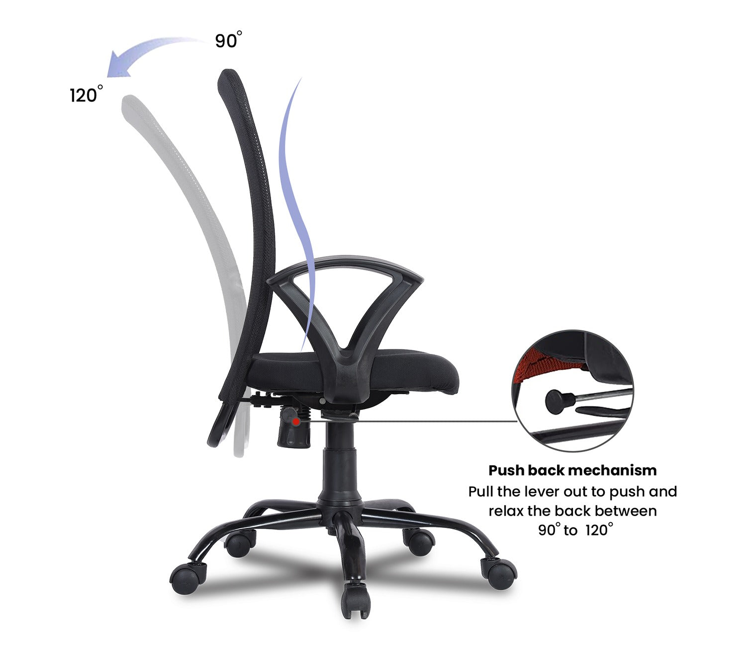 Seoul Mesh Ergonomic Upholstered High Back Office Chair (Black)