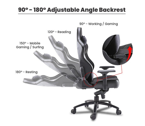 Monster T Spandex Fabric And PU Leather Frog Mechanism Gaming Chair (Black)