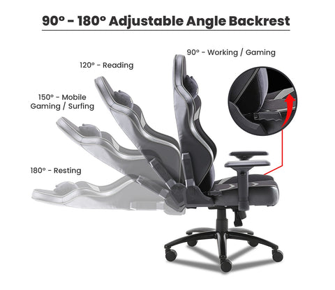 Monster S Deer Mechanism Spandex Fabric And PU Leather Gaming Chair (Grey)