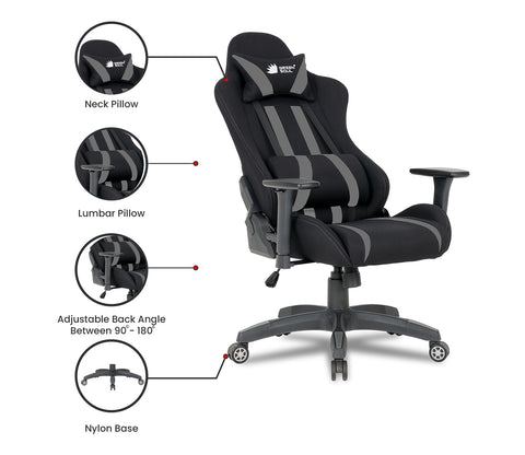Beast PU Leather Butterfly Mechanism Gaming Chair (Grey)