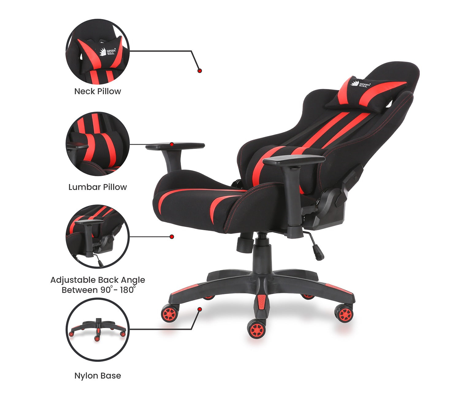 Beast PU Leather Butterfly Mechanism Gaming Chair (Red)