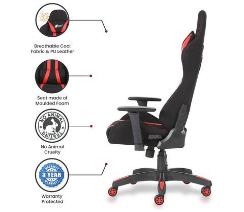 Beast PU Leather Butterfly Mechanism Gaming Chair (Red)