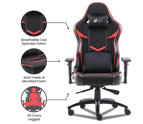 Monster S Deer Mechanism Spandex Fabric And PU Leather Gaming Chair (Red)