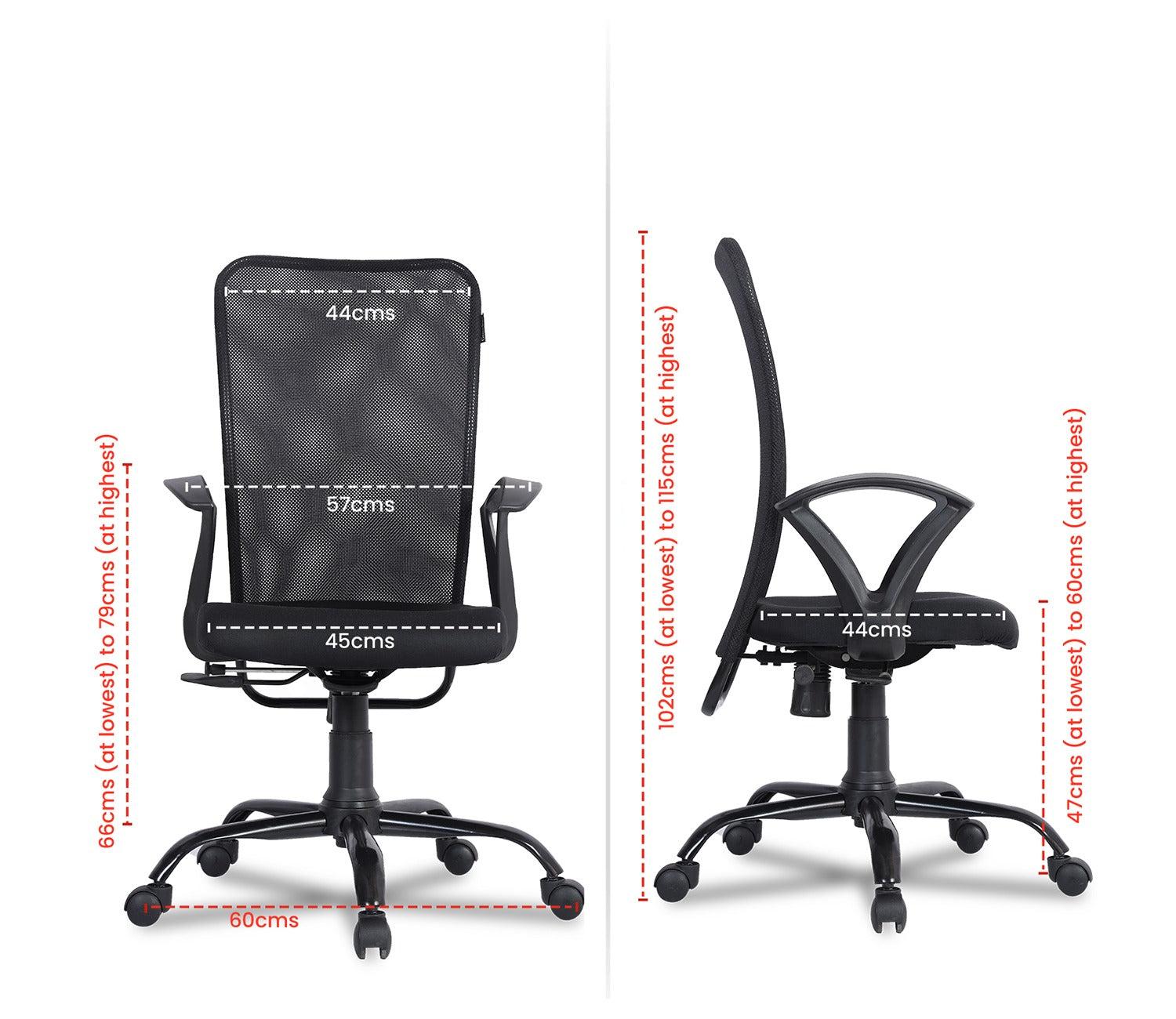 Seoul Mesh Ergonomic Upholstered High Back Office Chair (Black)
