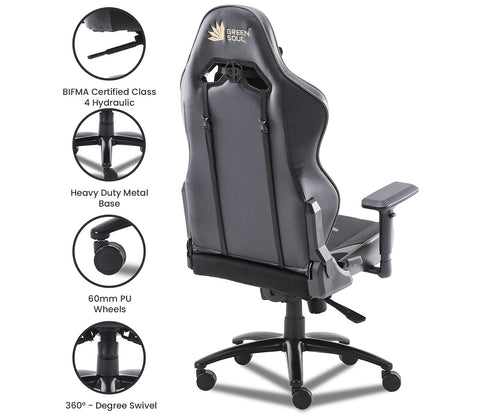 Monster S Deer Mechanism Spandex Fabric And PU Leather Gaming Chair (Grey)
