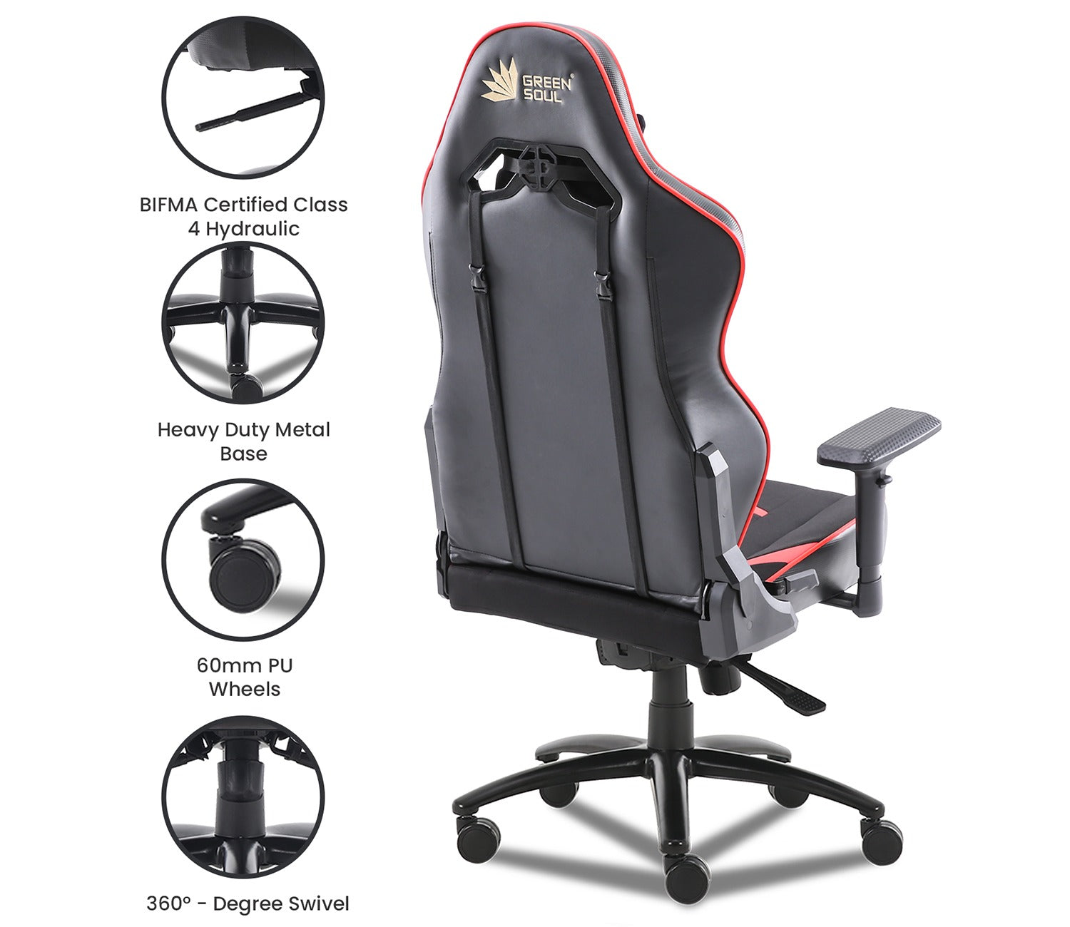 Monster S Deer Mechanism Spandex Fabric And PU Leather Gaming Chair (Red)