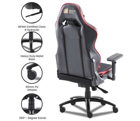 Monster S Deer Mechanism Spandex Fabric And PU Leather Gaming Chair (Red)