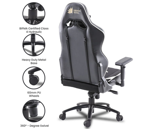 Monster T Spandex Fabric And PU Leather Frog Mechanism Gaming Chair (White)