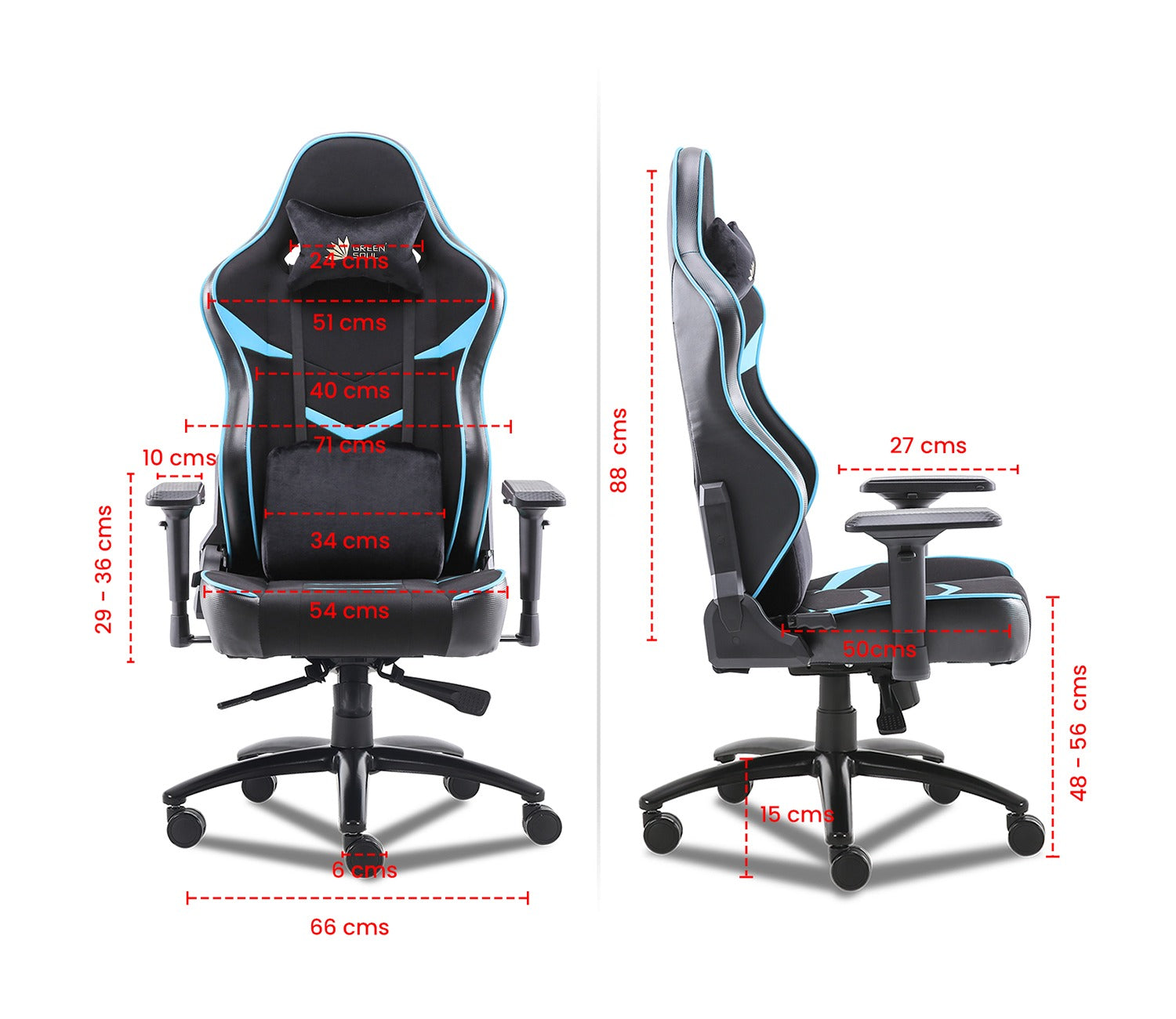 Monster S Deer Mechanism Spandex Fabric And PU Leather Gaming Chair (Blue)