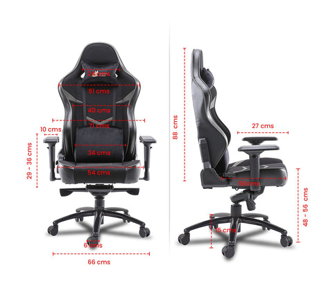 Monster T Spandex Fabric And PU Leather Frog Mechanism Gaming Chair (Grey)