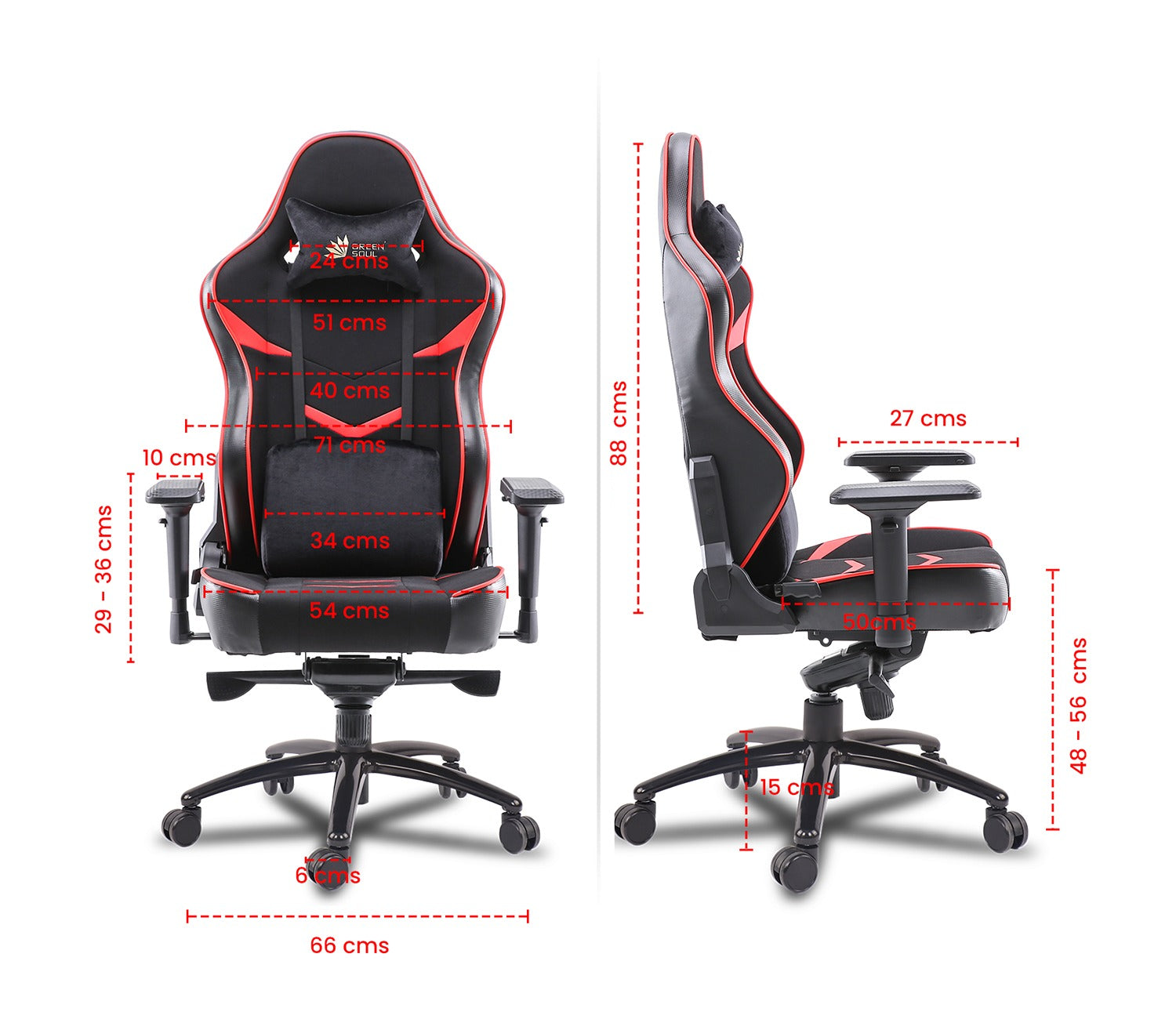 Monster T Spandex Fabric And PU Leather Frog Mechanism Gaming Chair (Red)