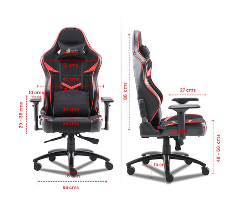 Monster S Deer Mechanism Spandex Fabric And PU Leather Gaming Chair (Red)