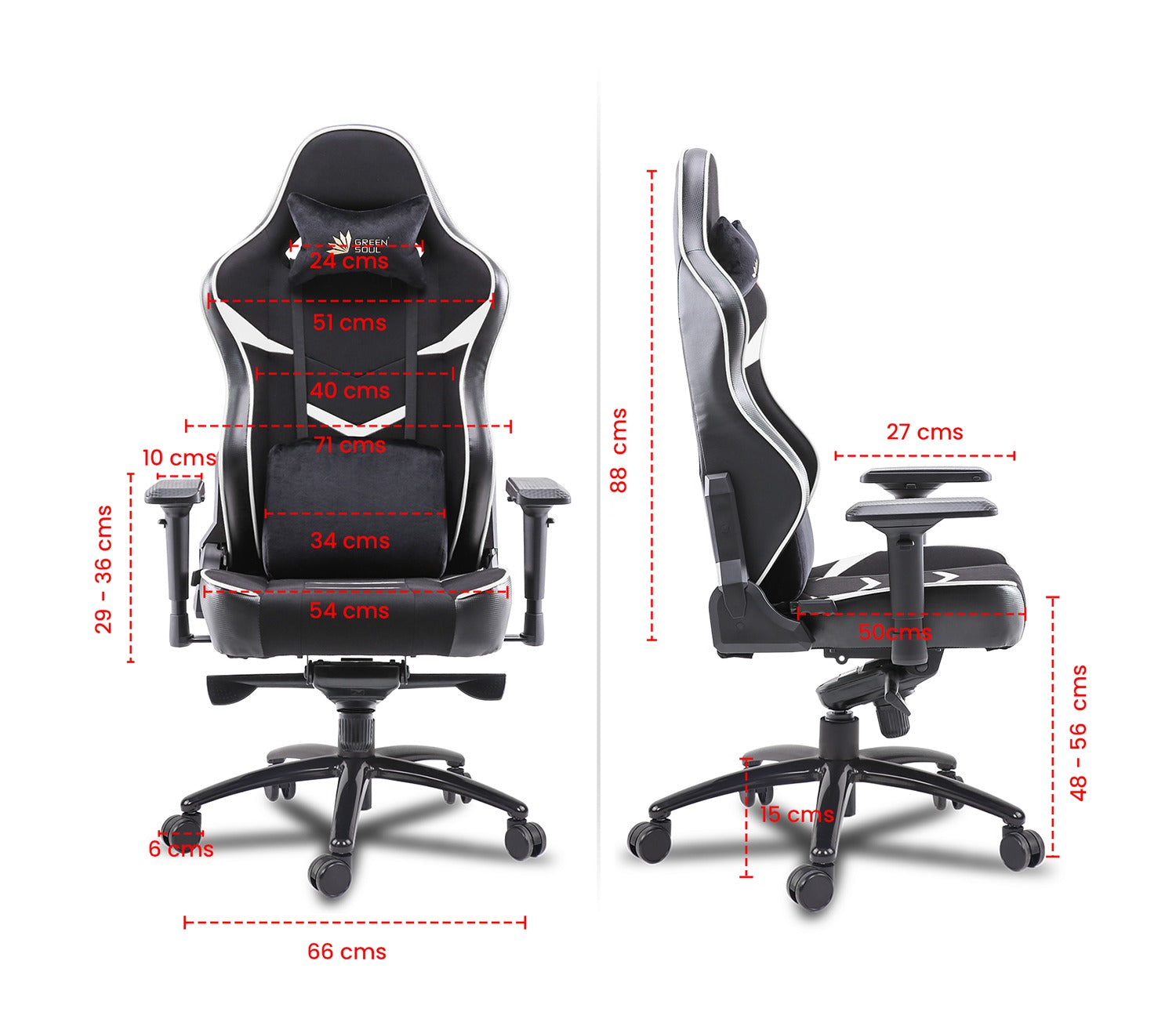 Monster T Spandex Fabric And PU Leather Frog Mechanism Gaming Chair (White)