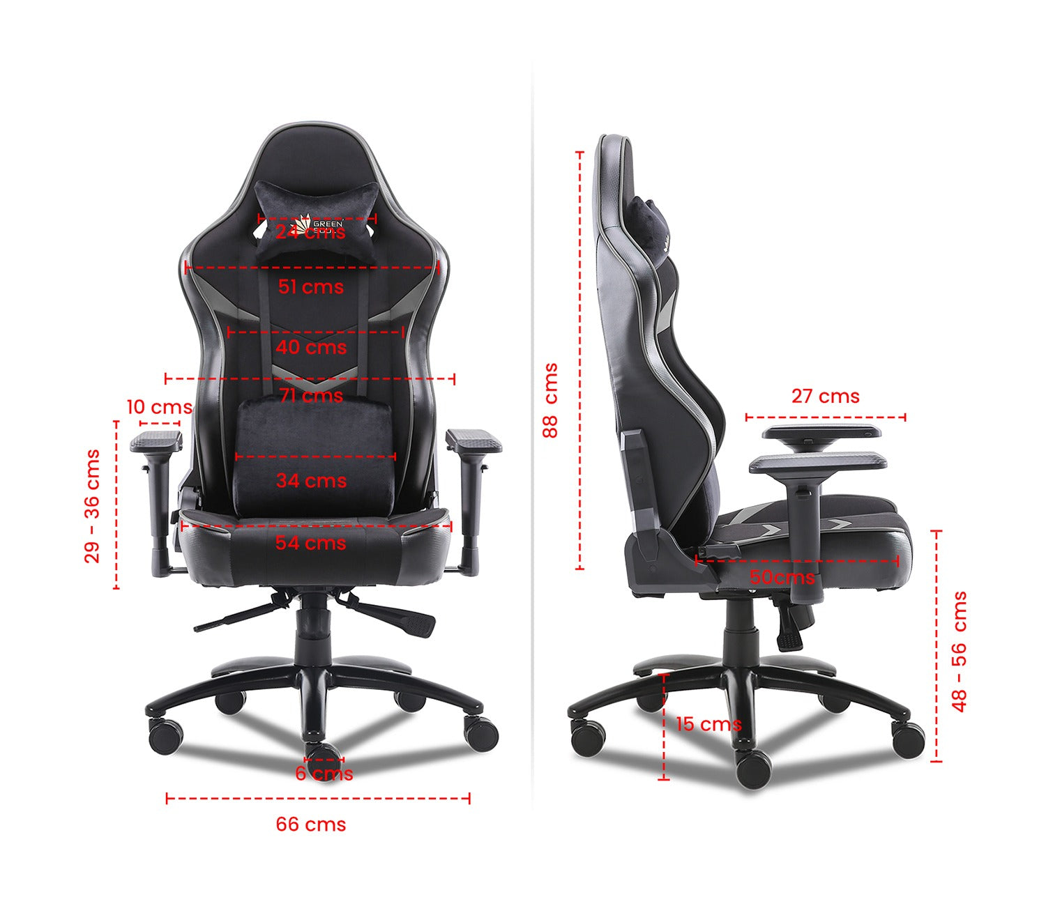 Monster S Deer Mechanism Spandex Fabric And PU Leather Gaming Chair (Grey)