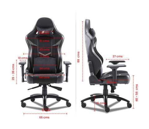 Monster S Deer Mechanism Spandex Fabric And PU Leather Gaming Chair (Grey)
