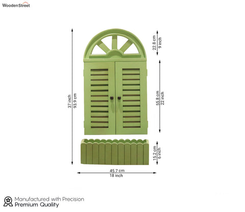 Pinot Wooden Window Frame (Distress Pista Green)