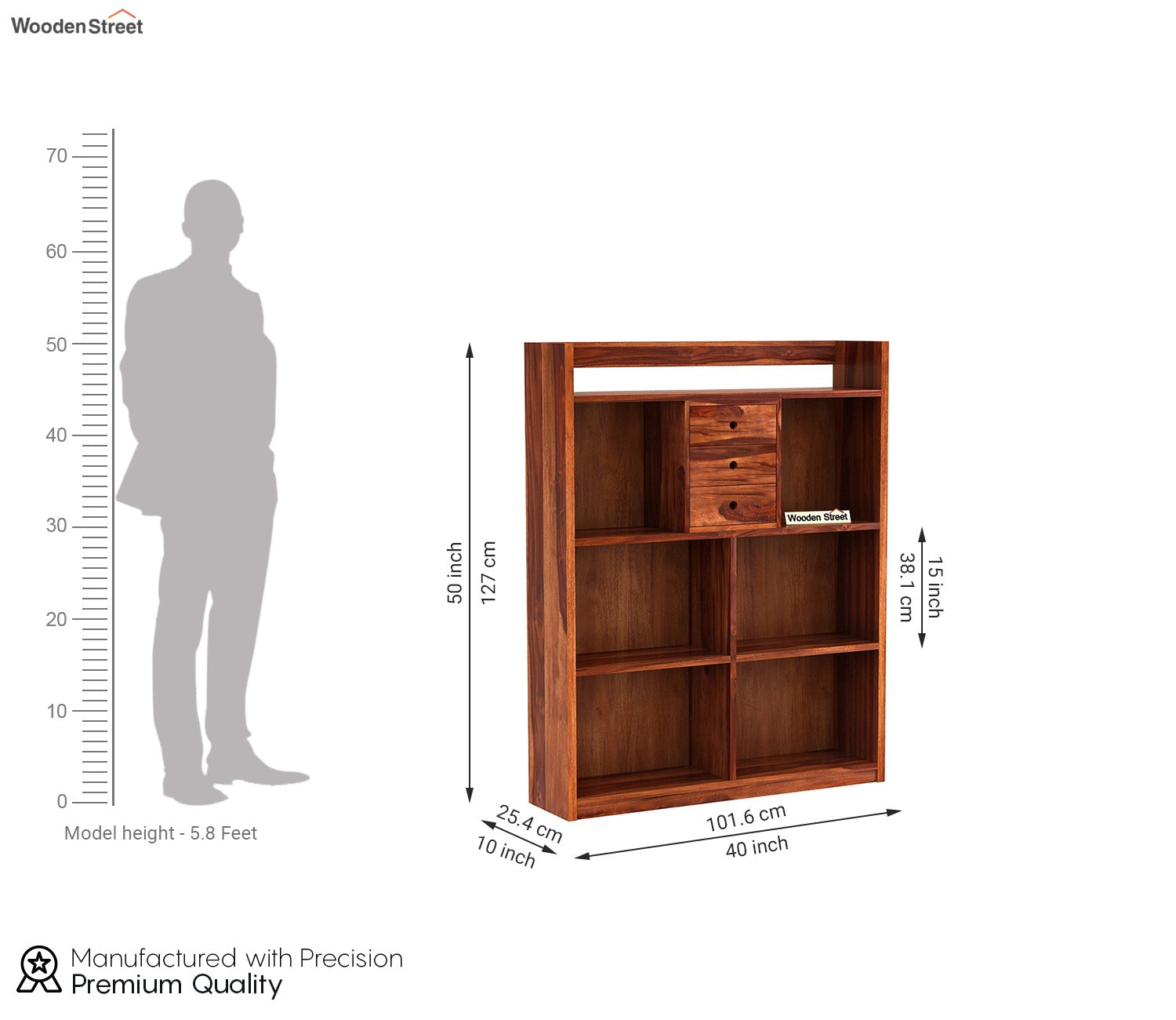 Frodo Study Table Cum Shelf (Honey Finish)